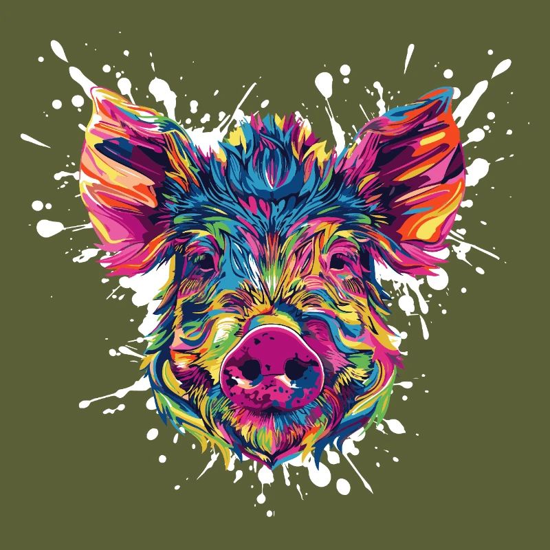 Farbexplosion Schweinekopf