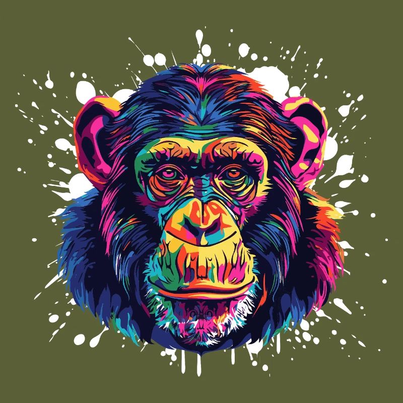 Affe Portrait Splash