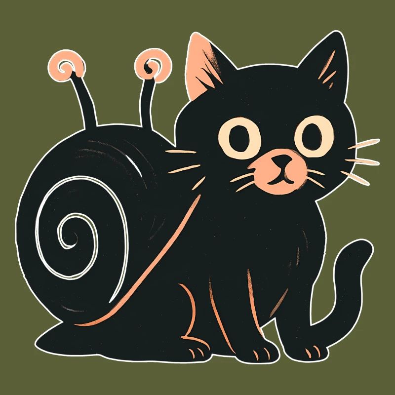 Silhouette de chat de nuit chat avec accent orange