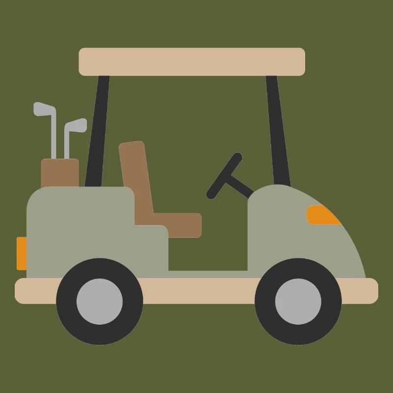 Beige Golf Cart