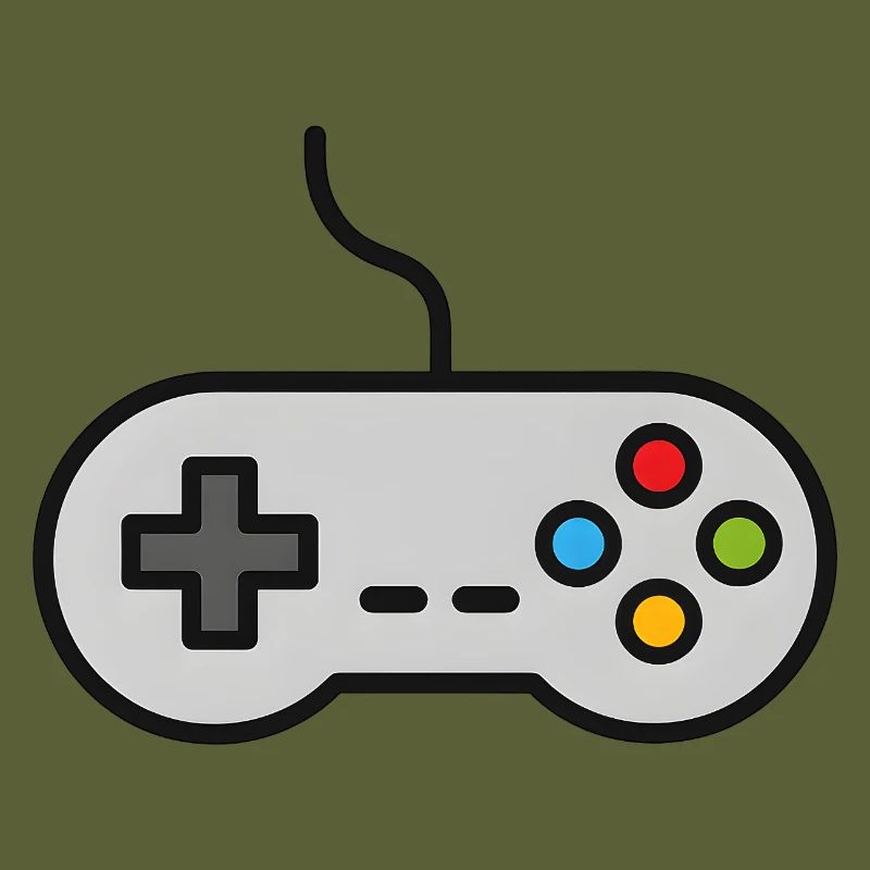 Retro Control Silhouette Gamer Game Console