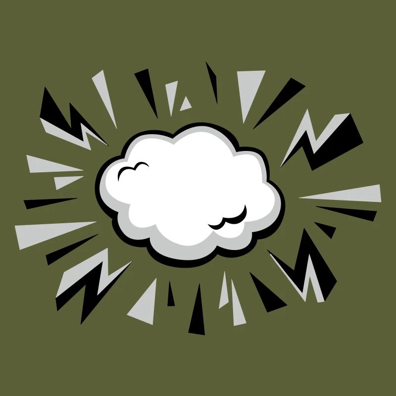 Nuage comique avec éclairs