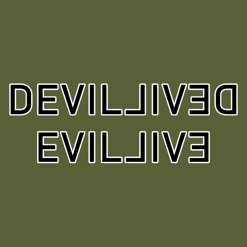 Doppeltes Devil-Wordmark Spiegelbild
