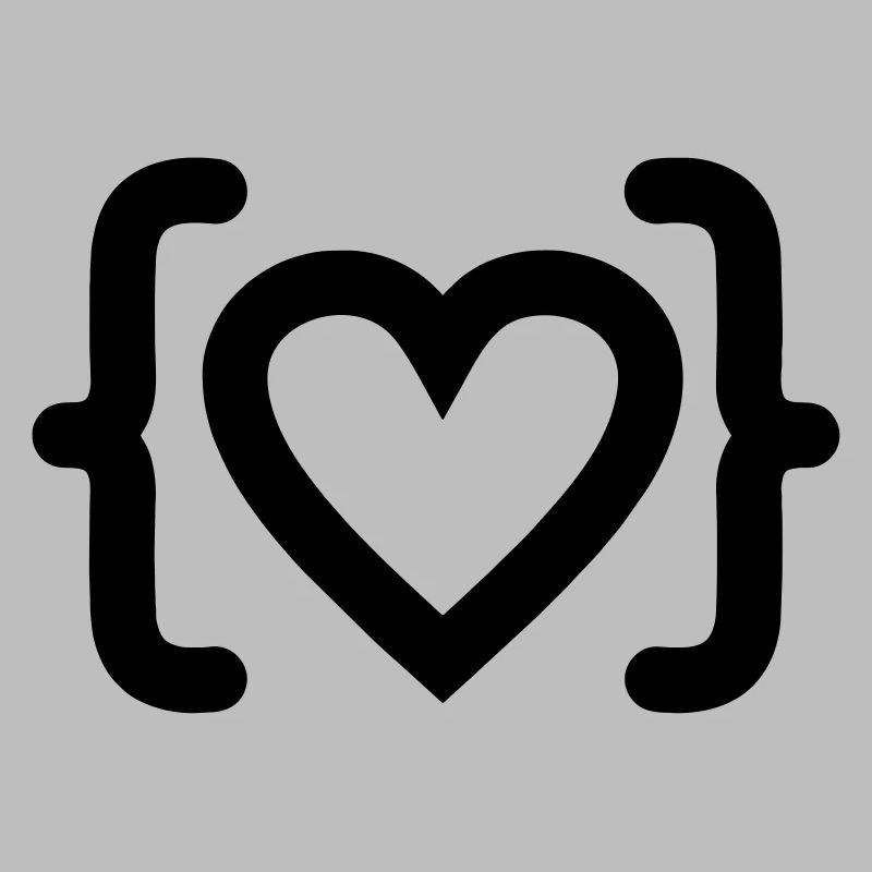Cœur du logo du code du programmeur