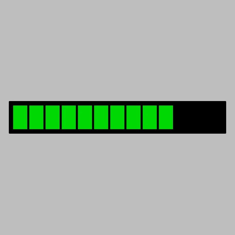 Rectangle loading bar Black Green (75%)