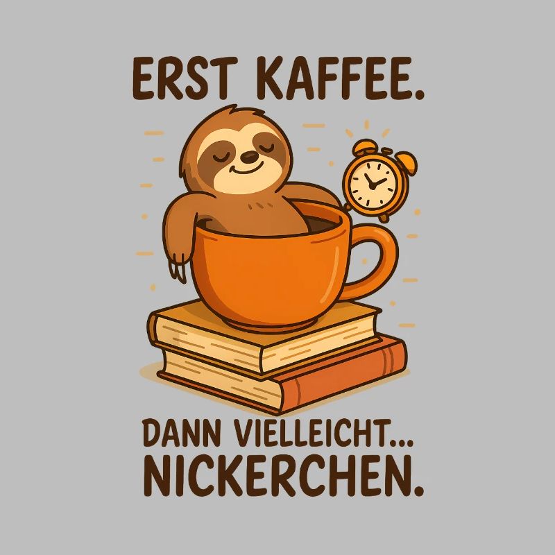 Erst Kaffee dann Nickerchen Faultier Comic