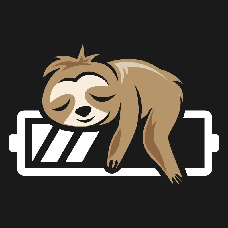 Sloth funny sleeping battery loading icon