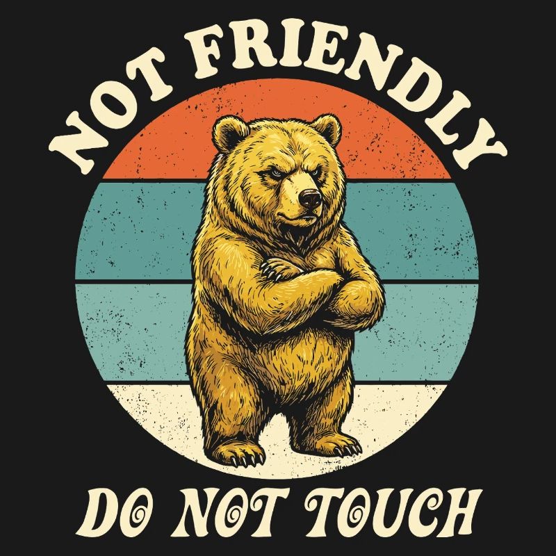 Grumpy Bear Not Friendly Funny Ironic Meme