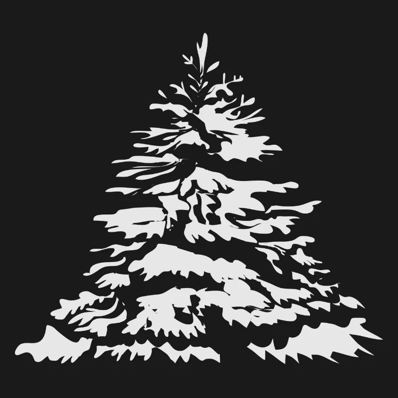 schneebedeckter Christbaum oder Tannenbaum