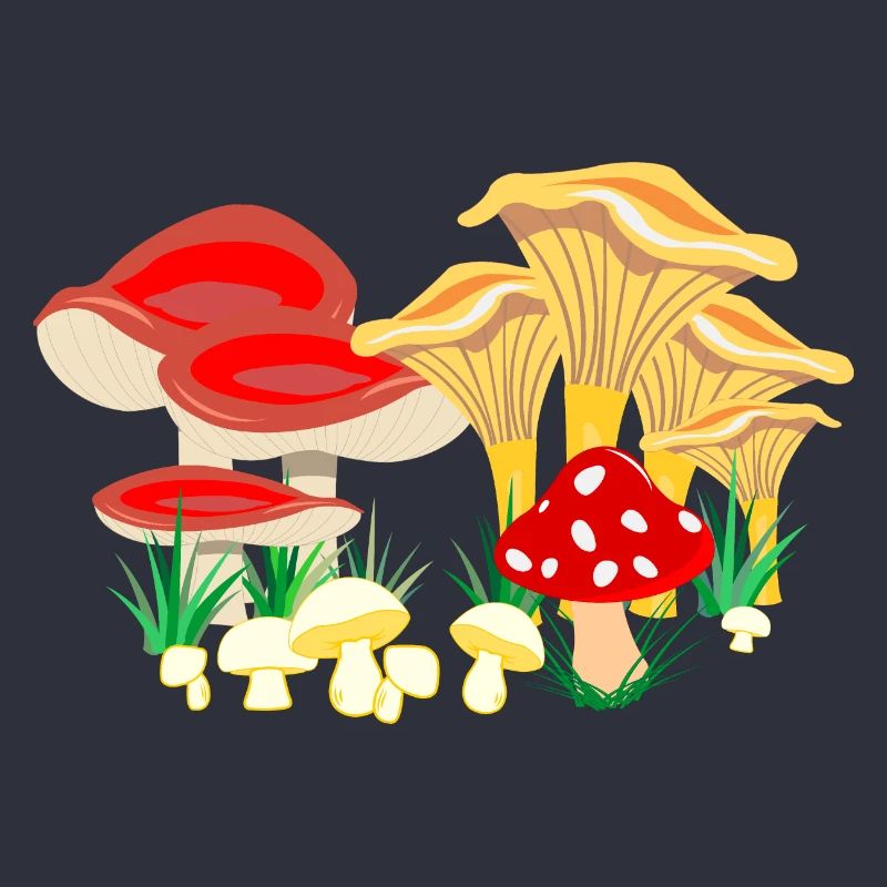 Composition colorée des champignons