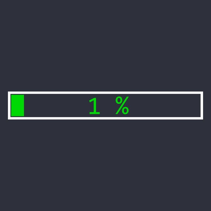 Loading Bar Green 1% outline White