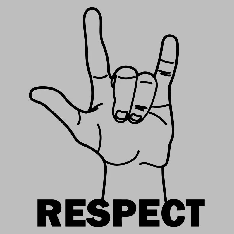 Hand gesture respect with text RESPECT