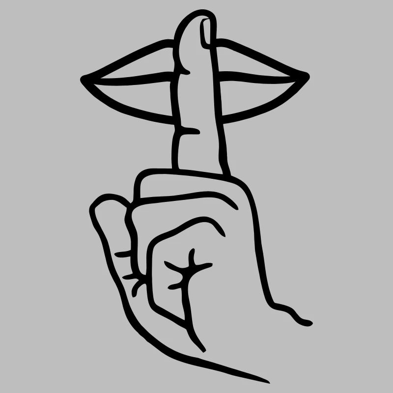 Hand with finger silence hand gesture