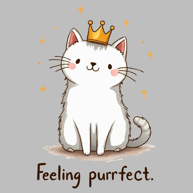 Feeling purrfect, a cat with a tiny crown