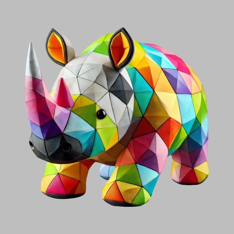 Rhinoceros Rhino Polygone Patchwork