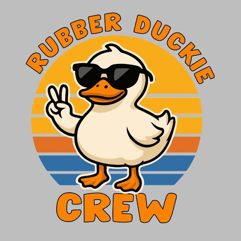 Canard en Mode Cool avec Rayures de Couleurs