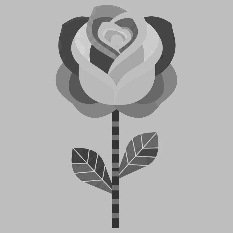 Conception graphique de rose en noir et blanc