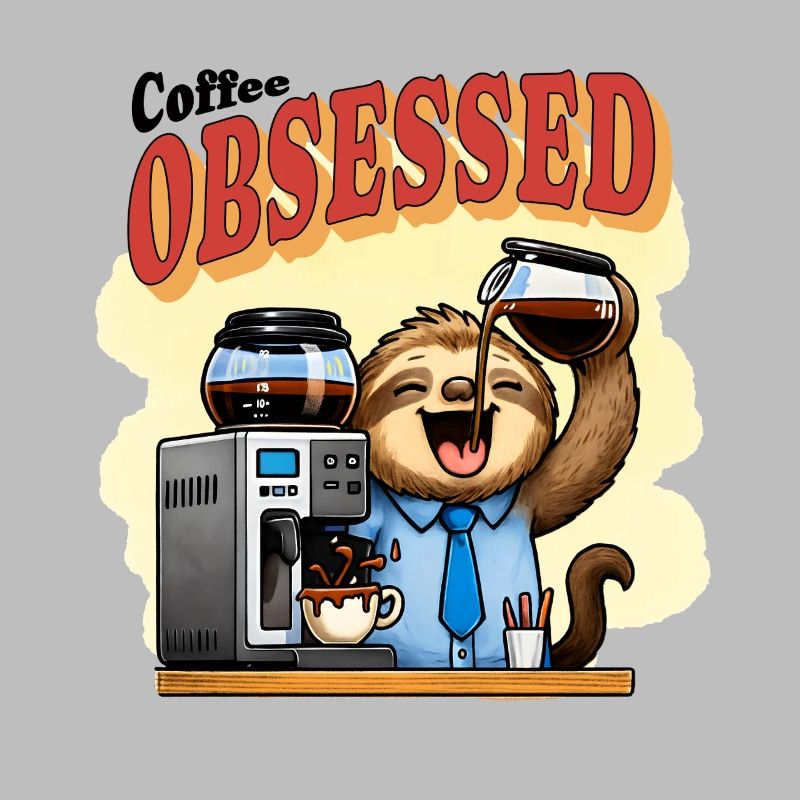 Coffee Obsessed Sloth Caffeine