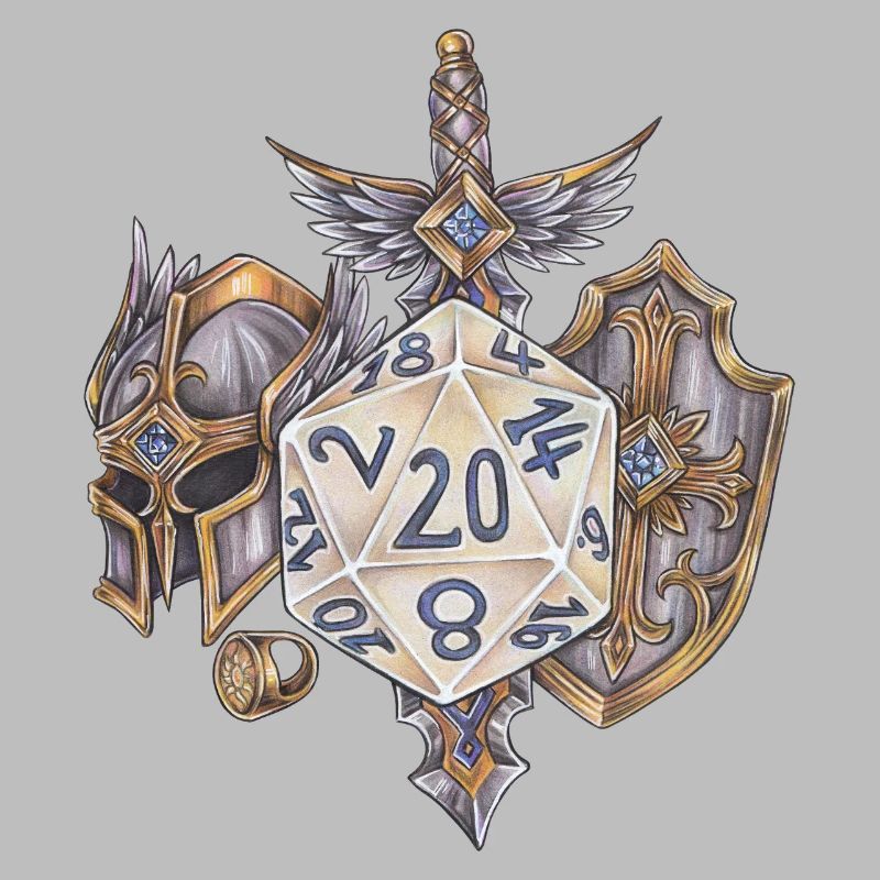 RPG Tabletop D20 Dice Gift Paladin