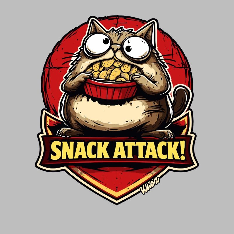 Snack attack cat with popcorn