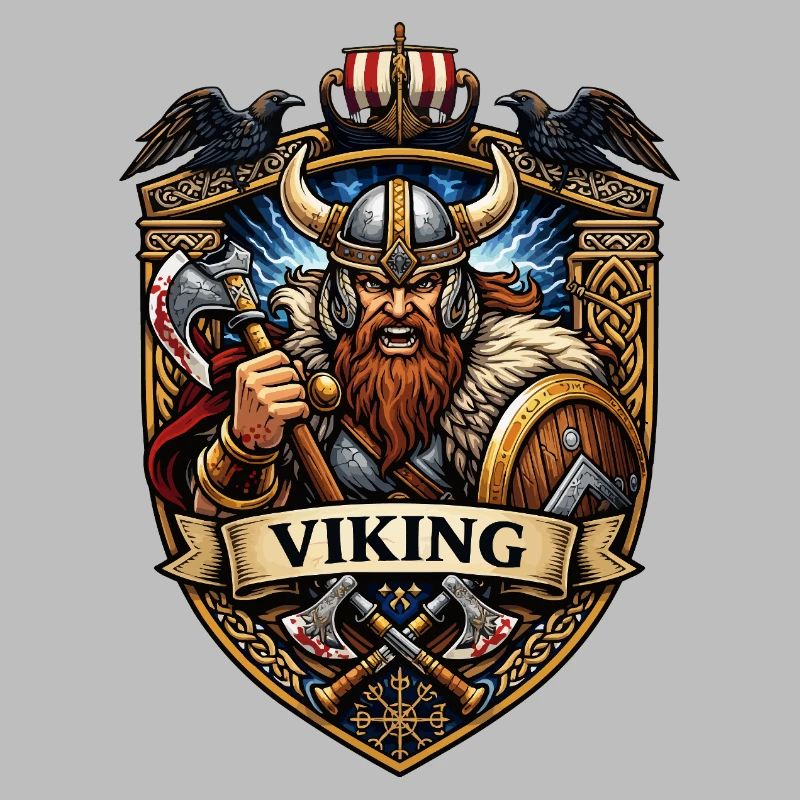 Viking Warrior Shield Emblem