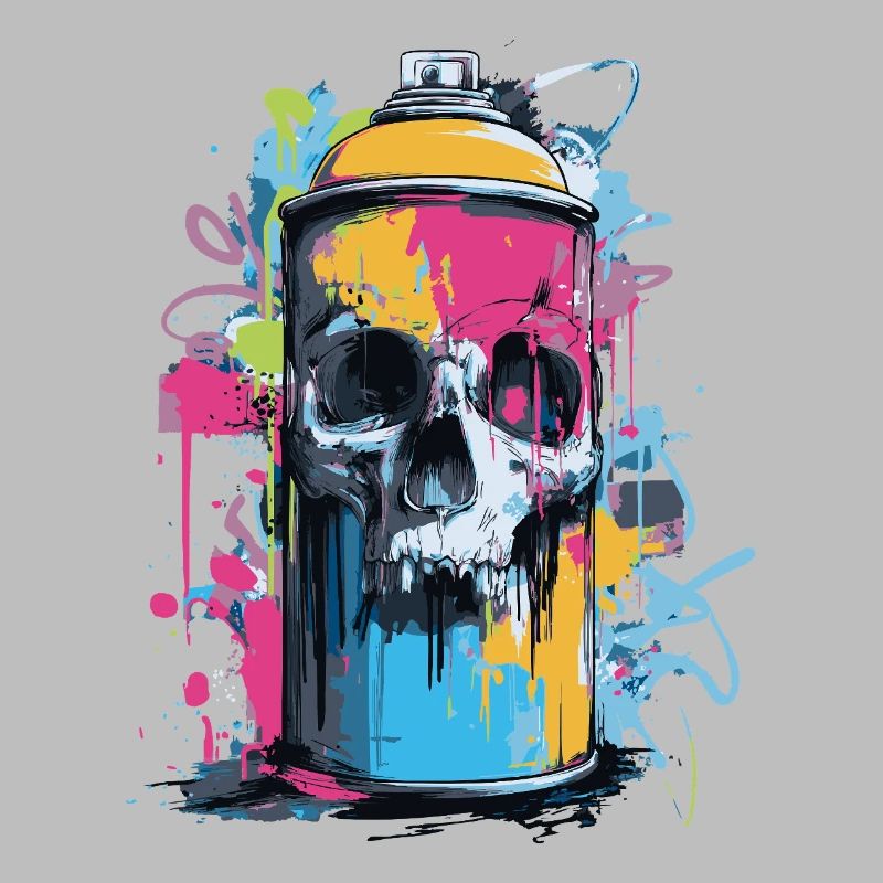 Skull Graffiti Spray Can