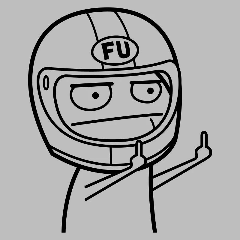 FU Meme mit Motorradhelm (Farbe änderbar)