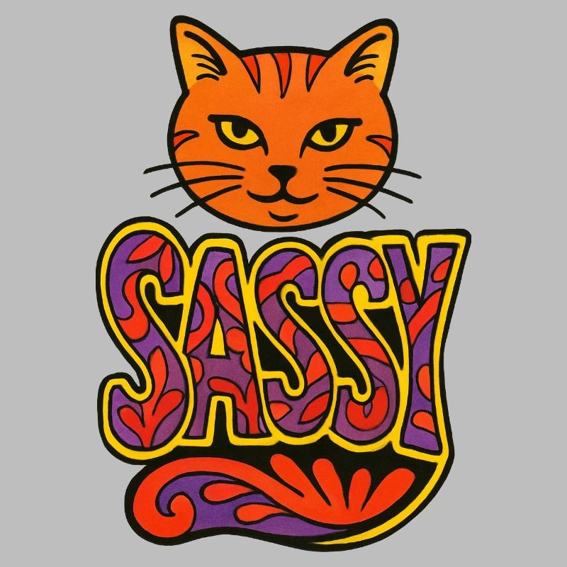 Sassy Cat Psychedelic Script