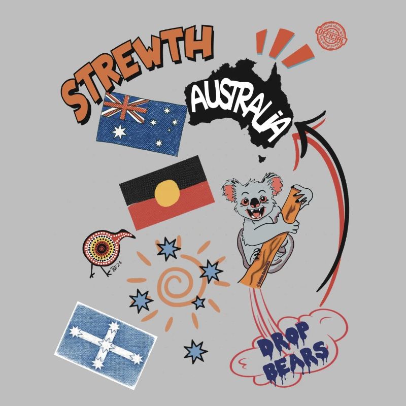 Australian Collage Strewth & Drop bears