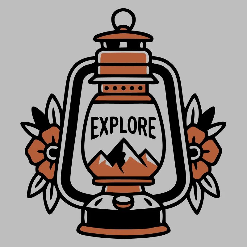 Lantern Explore Mountains Vintage