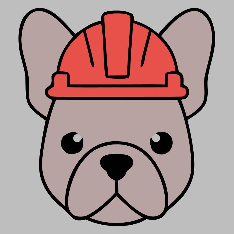 Frenchie Construction Worker Helmet Head