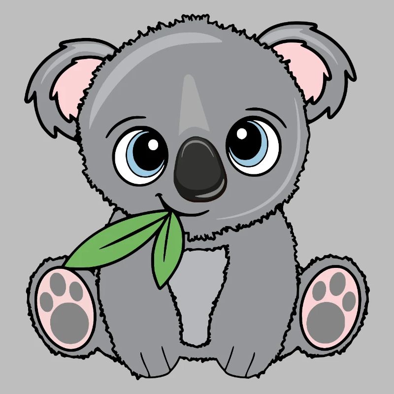 Small koala with leaf