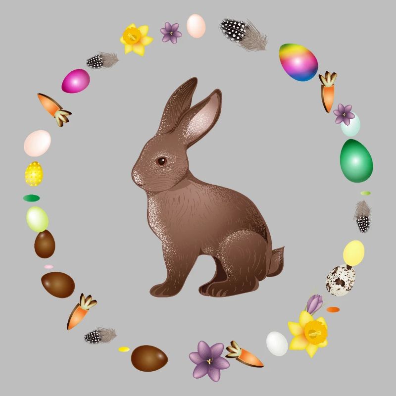 Easter bunny in Easter spring wreath