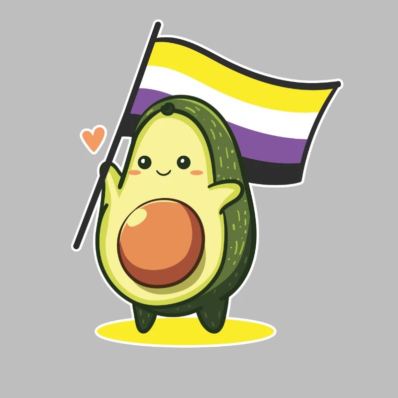 Avocado Nonbinary Flag LGBT Queer CSD Pride