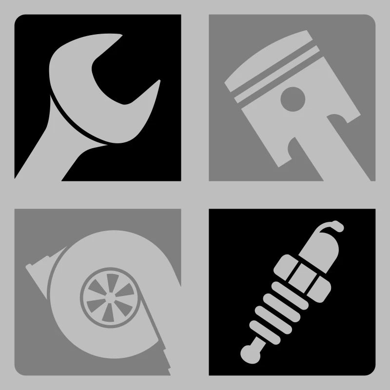 Wrench Piston Turbo Spark Plug Emblem