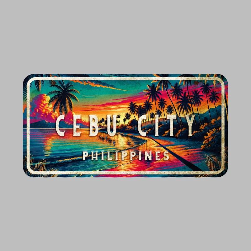 Cebu City – Tropical Retro Schild