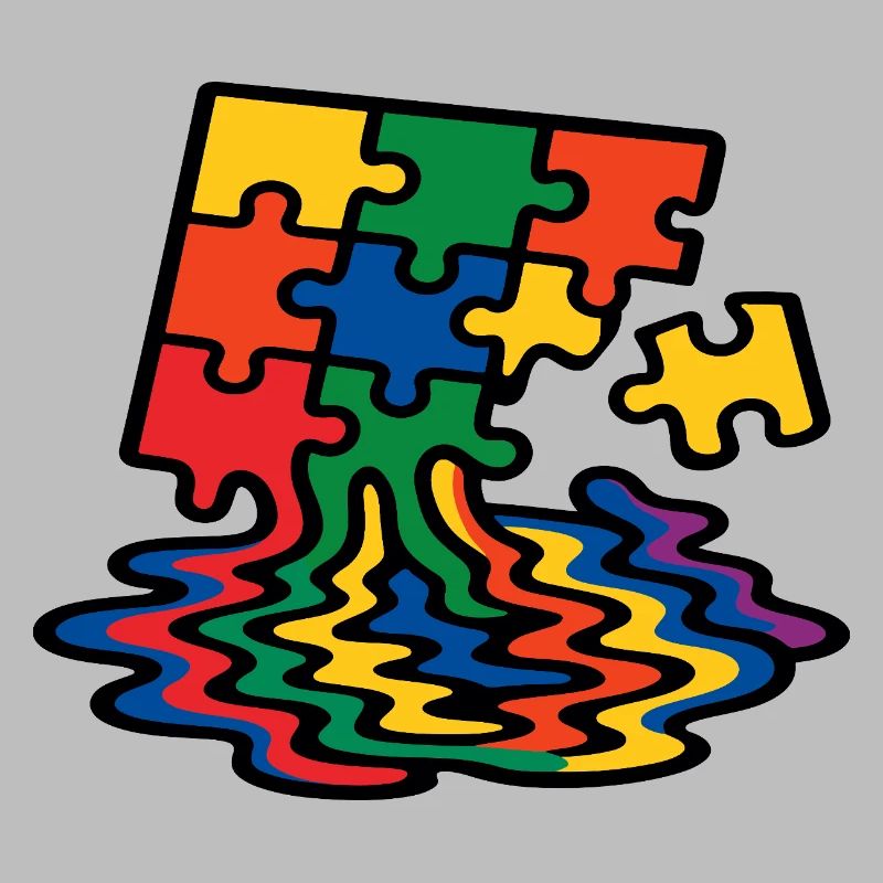 Regenbogen Puzzle Baum Splash