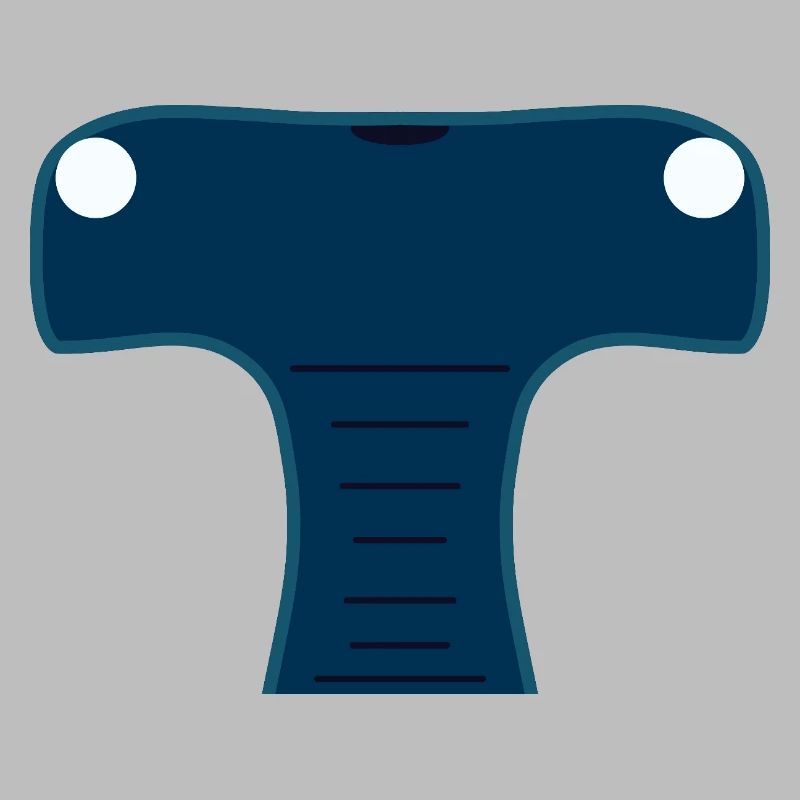 Mitternachtsblauer stilisierter Hammerhai-Kopf