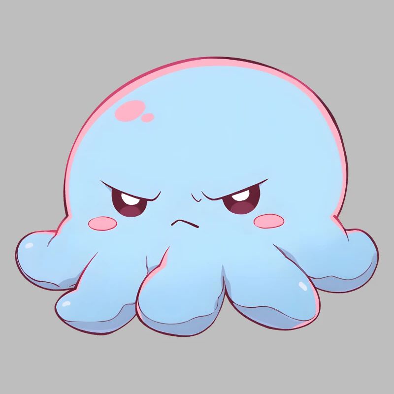 Blue grumpy octopus