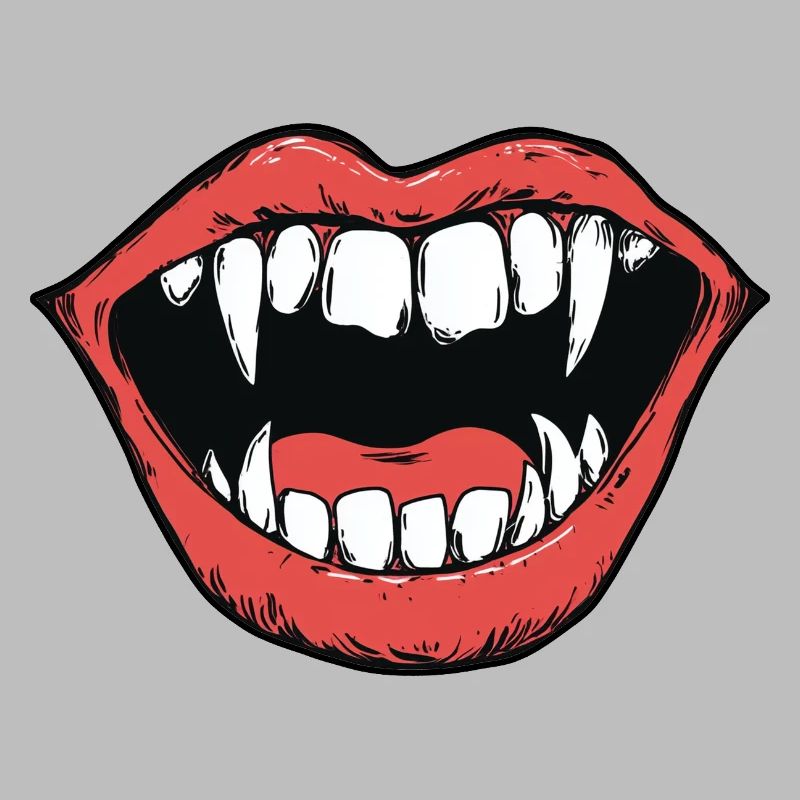 vampire mouth, sharp teeth, bite