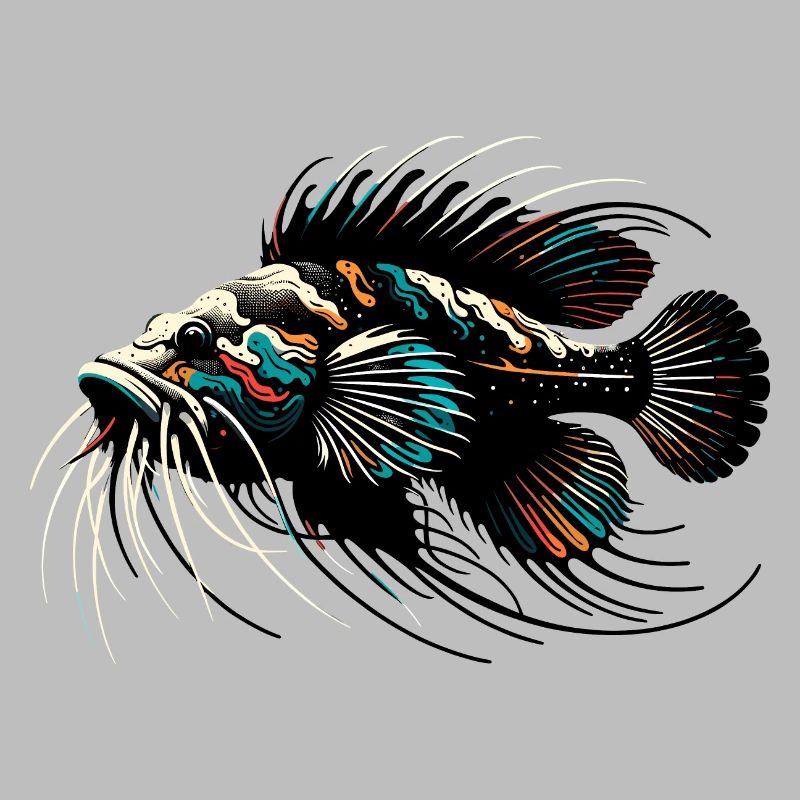 Poisson-chat d’aquarium, poisson-chat d’antenne, minimaliste