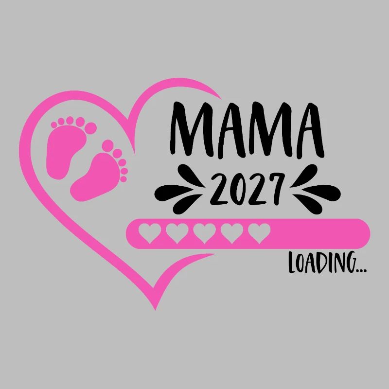 Mama 2027 loading Herz Version Mädchen pink