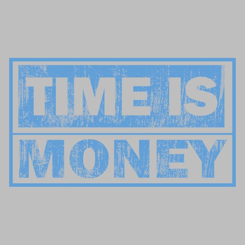Zeit ist Geld – Blauer Blocktext