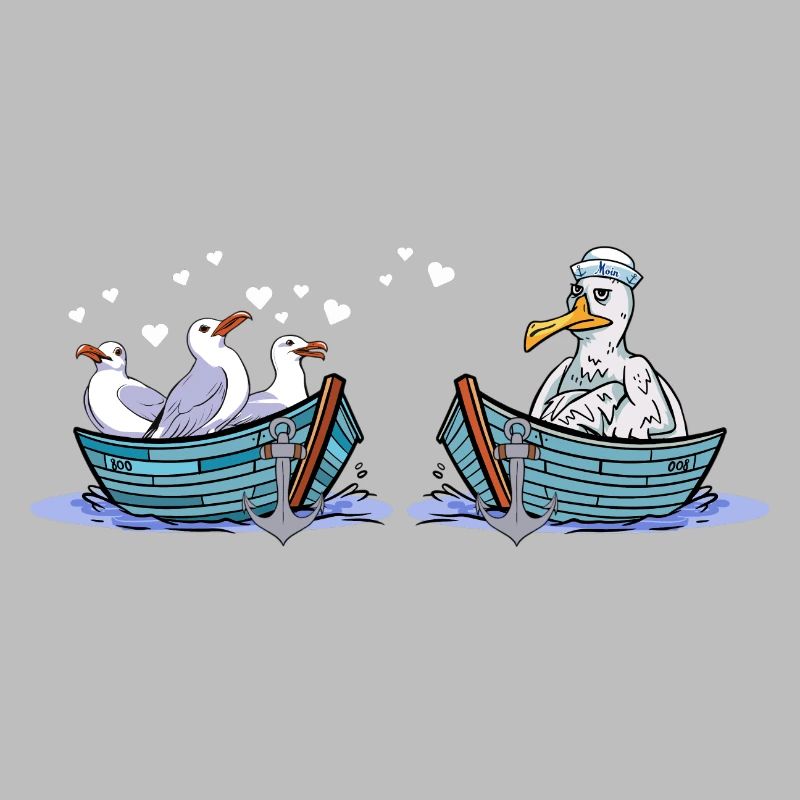 Möwen Boot Seemänner Liebe Seevögel Valentin