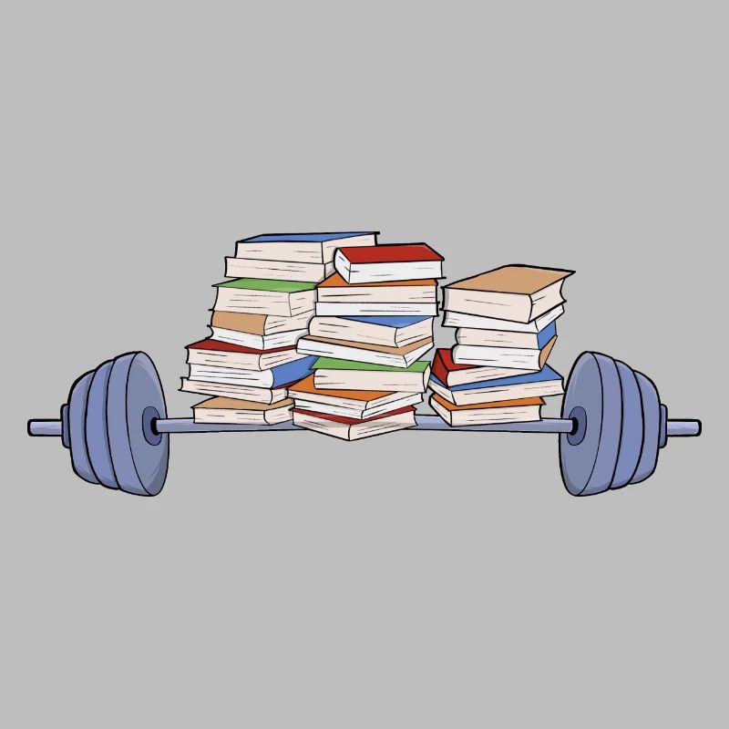 Levantamiento de pesas y libros
