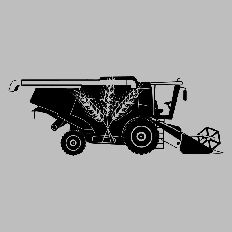 Moissonneuse-batteuse avec logo à trois tiges de grain