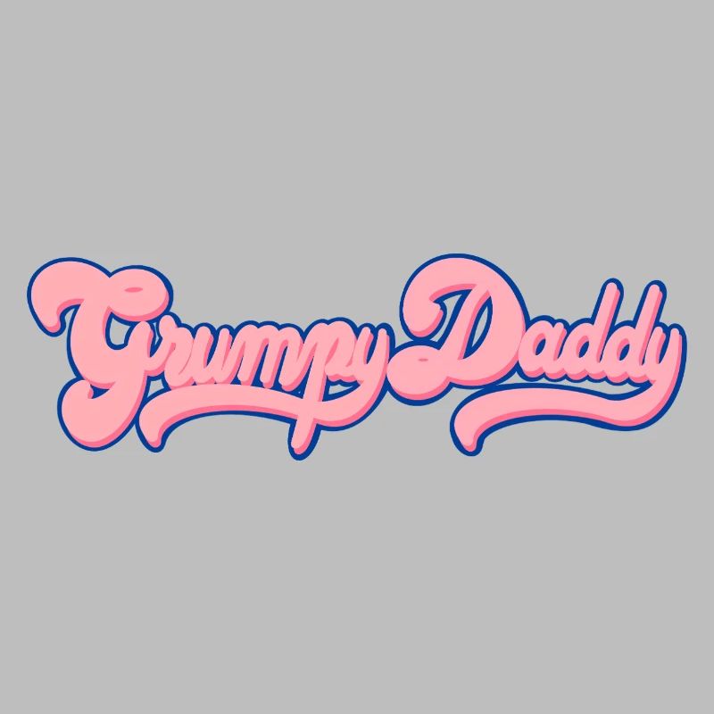 Grumpy Daddy Retro Script - Farbe "Bubble Gum"