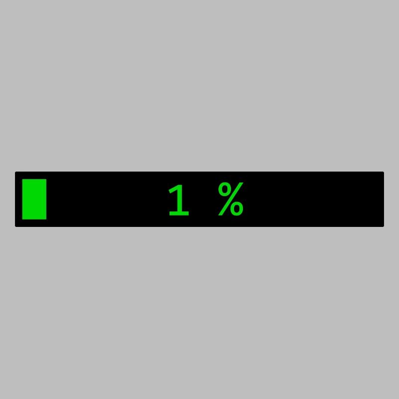 Rectangle loading bar Black Green 1%