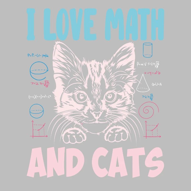 Math Kitty Cat J’adore Math et chats Professeur de mathématiques
