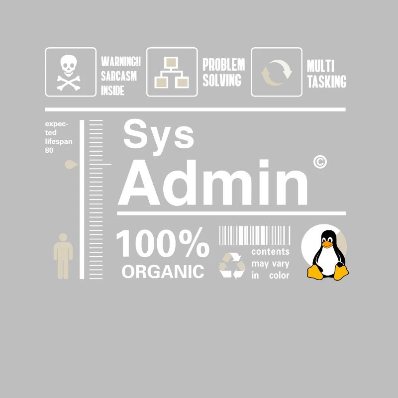 Sys Admin Penguin Ordinateur Nerd pc Platine cpu inh